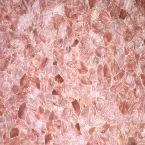 Pink Quartz With Backlit Semi Precious Stones